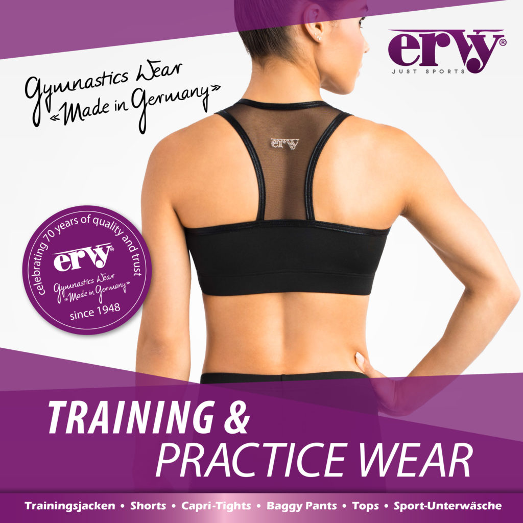 Produktkatalog der ERVY Training & WarmUp Edition mit Fitnesstops, Fitnesshosen, Shorts, Crop-Tops, Leggings, Trainingsjackenund Baggy-Pants