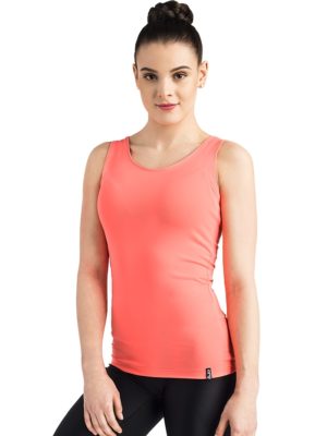 ERVY Langes Fitness-Top mit eng anliegender Passform, ohne Ärmel