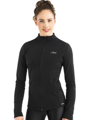 Trainingsjacke in schwarz, an der Taille liegend, mit oder ohne Schriftzug