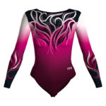 Turnanzug pink schwarz Langarm DYLA-2