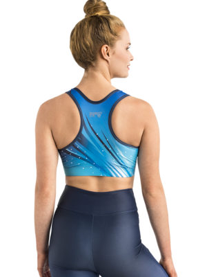 Top mit Rückensteg und gedrucktem Print in blau und grün