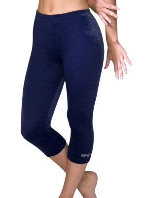 Basic Capri-Tight, 3/4-lang, tailliert, in ultraweichem Samt gecrasht, in tinte