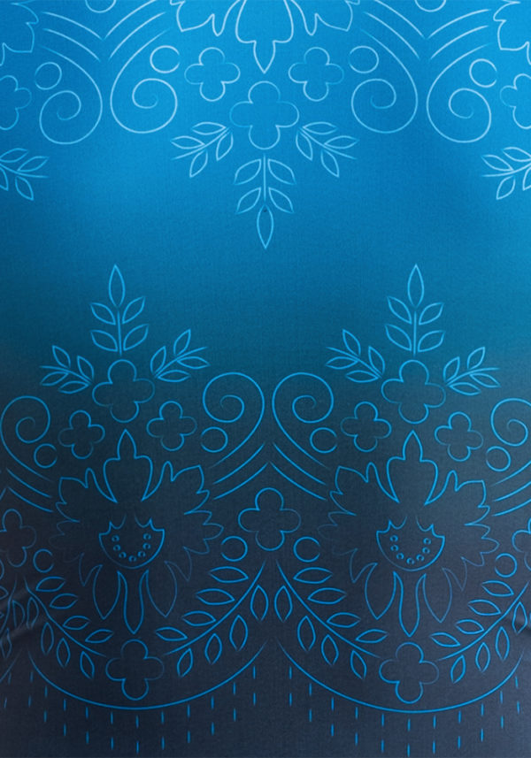 ERVY Farbverlauf dunkelblau-blau mit Blumenmuster