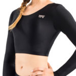 ERVY schwarze langärmlige Top bauchfrei in vielen Farben.