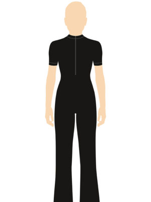 ERVY Basic Overall mit 1/4 Arm, Stehbund, Reißverschluss und Jazz-Bein