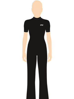 ERVY Basic Overall mit 1/4 Arm, Stehbund und Jazz-Bein