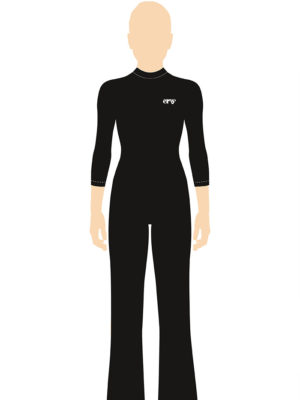ERVY Basic Overall mit 3/4 Arm, Stehbund und Jazz-Bein