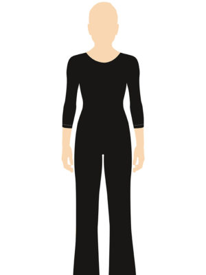 ERVY Basic Overall mit 3/4 Arm, Rundhals und Jazz-Bein