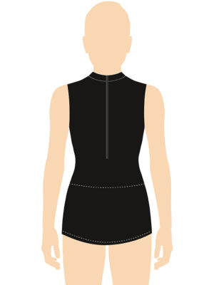 ERVY Basic RSG-Kleid ohne Arm, mit Stehbund und Reißverschluss