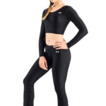 ERVY Tanzhose mit weitem Bein in Schwarz mit hüfttiefem Schnitt