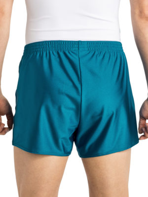 ERVY Turnshorts in blau-grün mit Nadelbund.