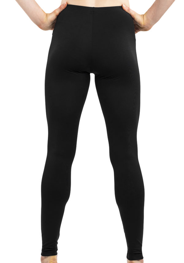 ERVY Leggings in Schwarz, an der Taille sitzend. Leggings ohne Frontnaht vorne.