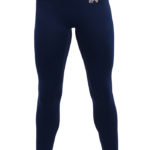 ERVY blaue Unisex Leggings an der Taille sitzend und ohne Mittelnaht vorne.